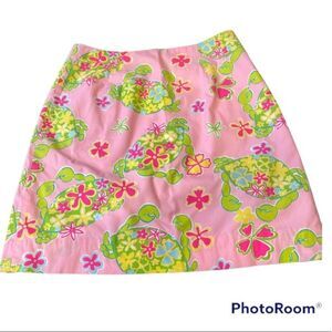 Lilly Pulitzer Pink and Green Floral Skirt